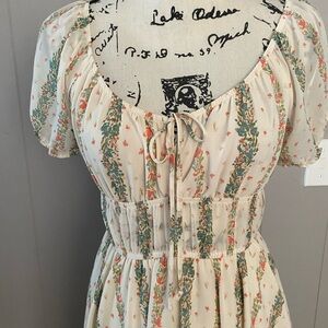 NWT Self Esteem Junior’s Short Sleeve Peasant Mini Dress